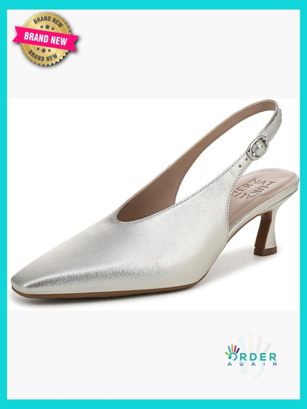 Slingback Pumps with Adjustable Buckle Strap and Cushioned Insole